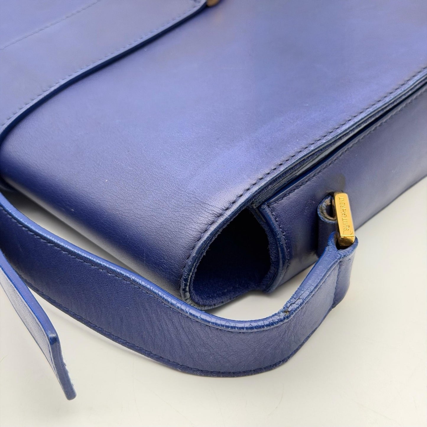 Saint Laurent Chyc Clutch Leather, Blue, Leather, Clutch