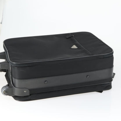 Prada Trolley Rolling Luggage Tessuto and Saffiano Leather, Black, Nylon, Travel Bag