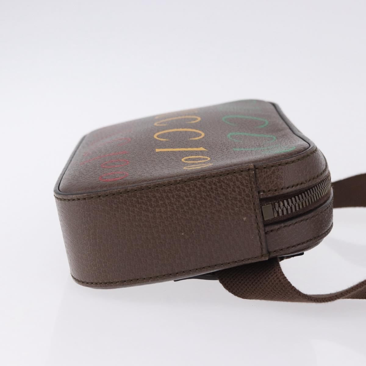 Gucci Aria 100th Anniversary Belt Printed Leather, Brown, Leather, Clutch