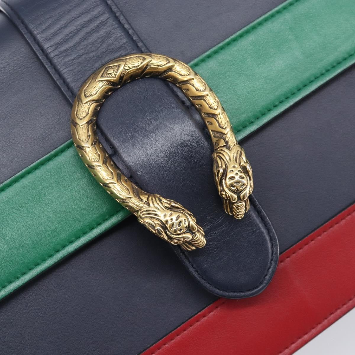 Gucci Dionysus Bamboo Top Handle Leather, Navy, Leather, Handbag