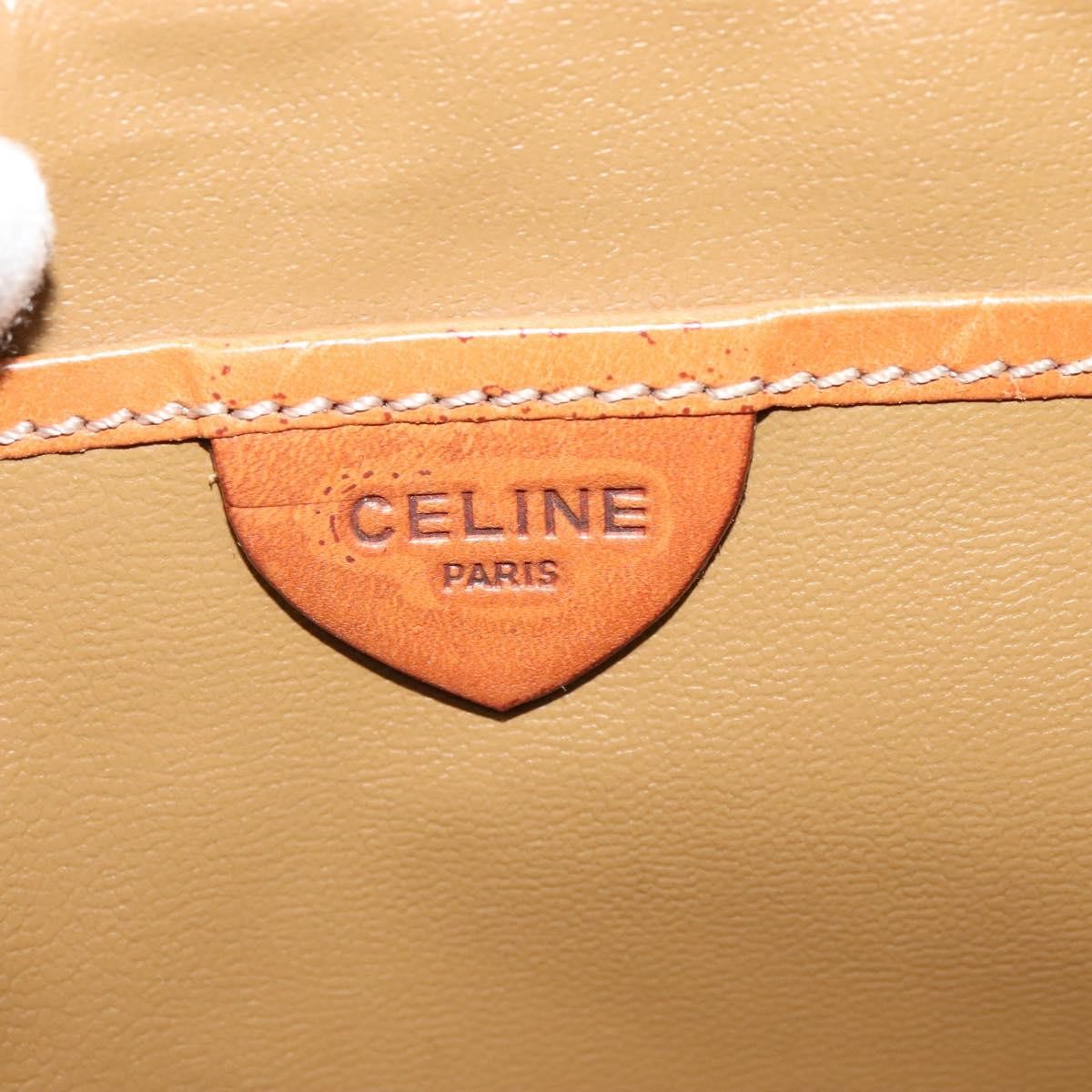 Celine Vintage Macadam Canvas and Leather, Beige, Canvas, Handbag