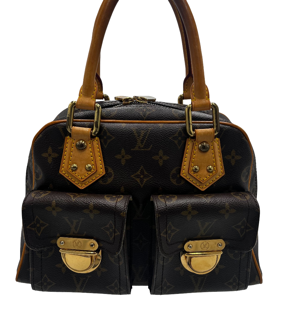 Louis Vuitton Manhattan Handbag Monogram Canvas, BROWN, CANVAS, Handbag