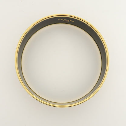 Hermes Bangle Printed Enamel, Red, Gold Plated, Bracelet