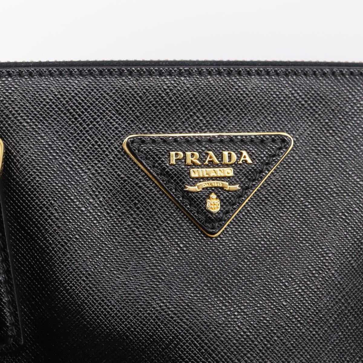 Prada Galleria Double Zip Saffiano Leather, Black, Leather, Tote Bag