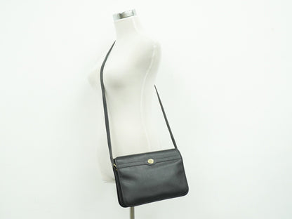 Christian Dior Shoulder Leather, Black, Leather, Shoulder Bag