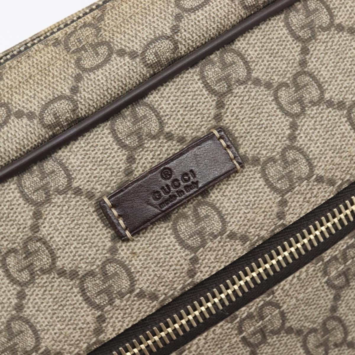 Gucci Front Zip Messenger GG Coated Canvas, Beige, Canvas, Crossbody Bag