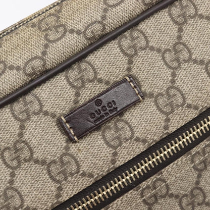 Gucci Front Zip Messenger GG Coated Canvas, Beige, Canvas, Crossbody Bag