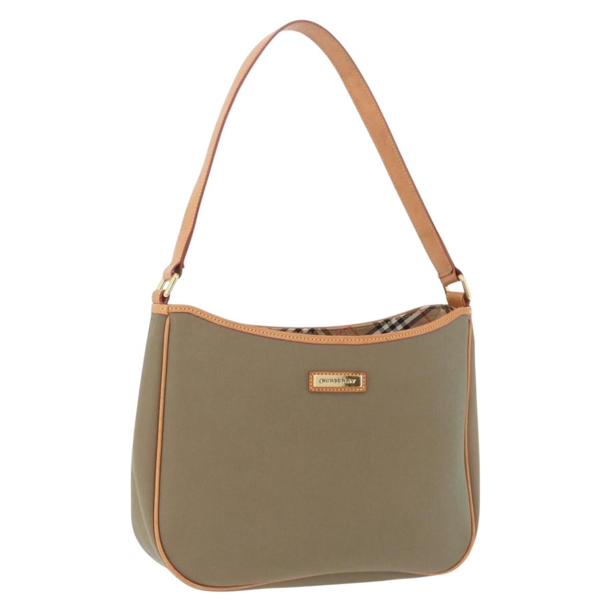 Burberry Shoulder Bag Nova Check Coated Canvas, Khaki, Canvas, Shoulder Bag