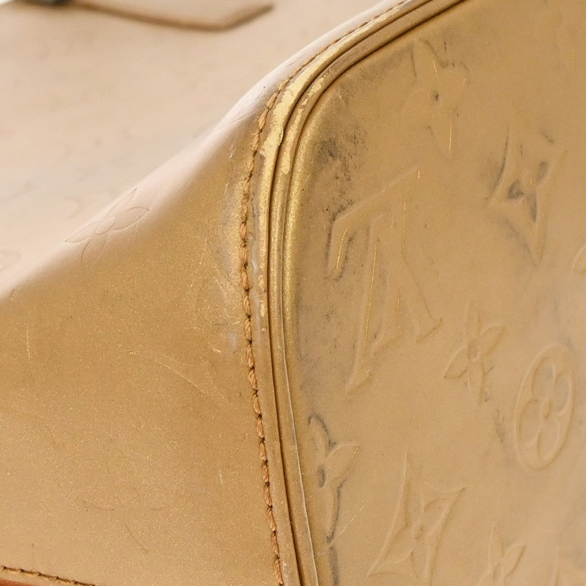 Louis Vuitton Mat Stockton Monogram Vernis, Gold, Patent Leather, Shoulder Bag