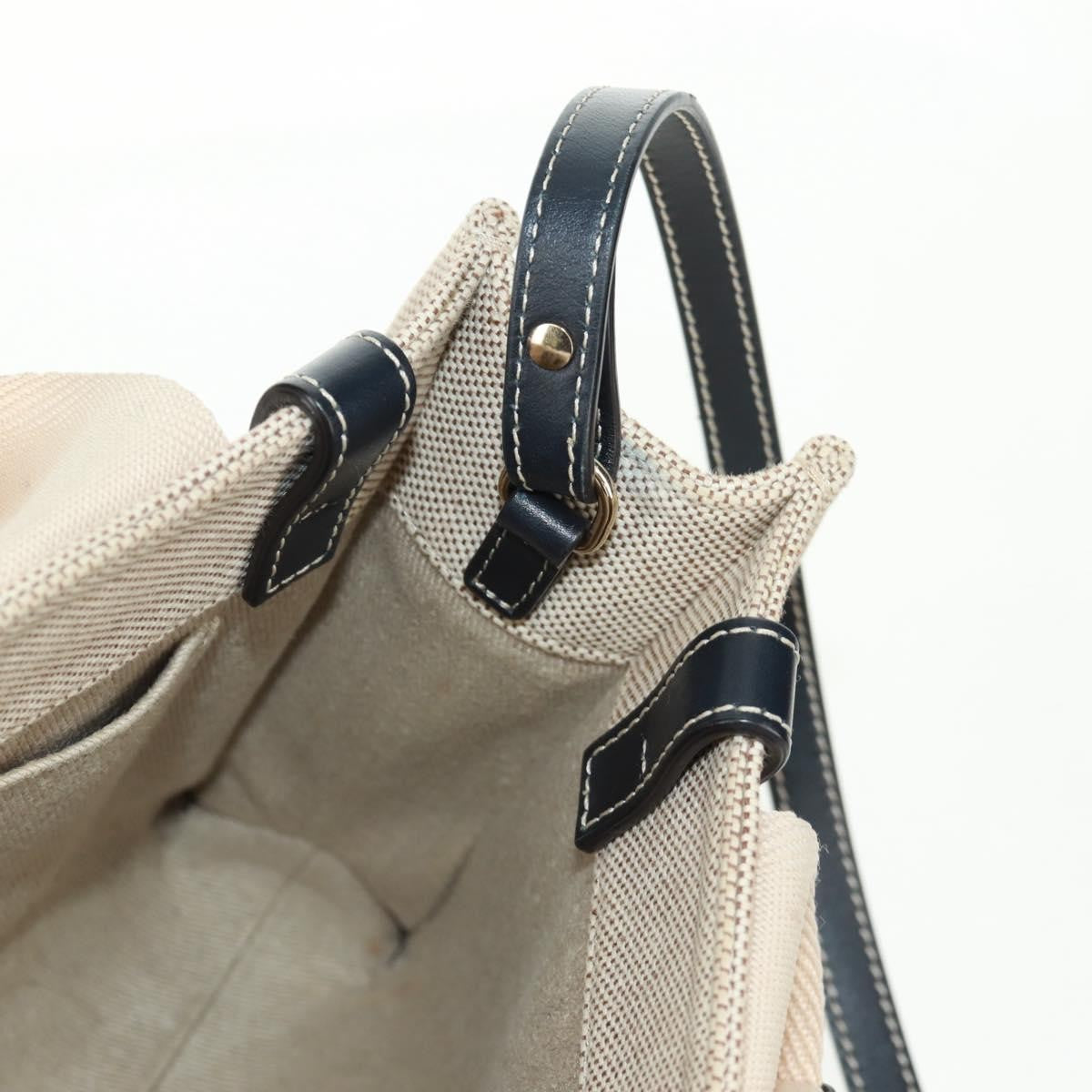 Chloe Woody Convertible Canvas with Leather, Beige, Canvas, Tote Bag