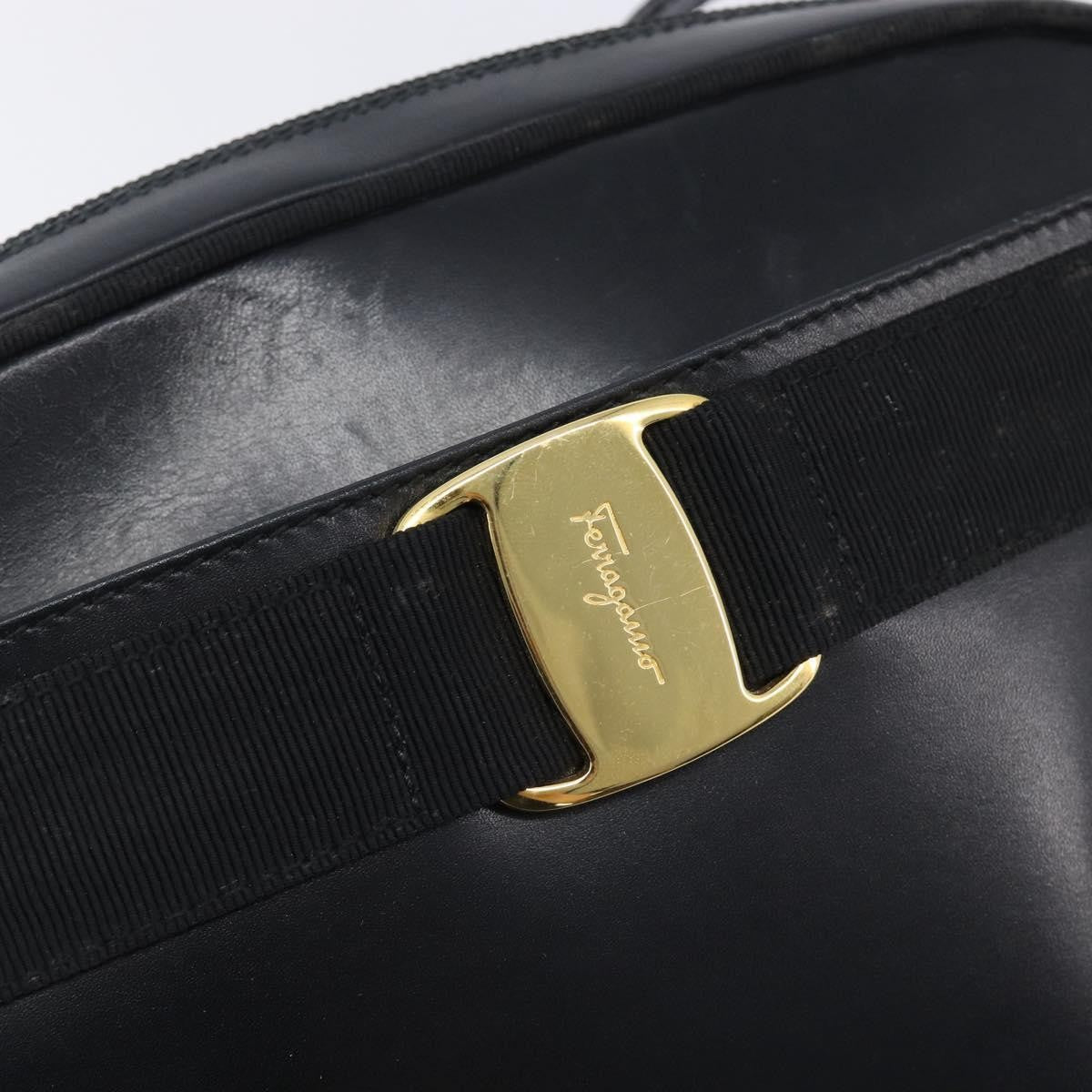 Salvatore Ferragamo Vara Bow Camera Leather, Black, Leather, Shoulder Bag