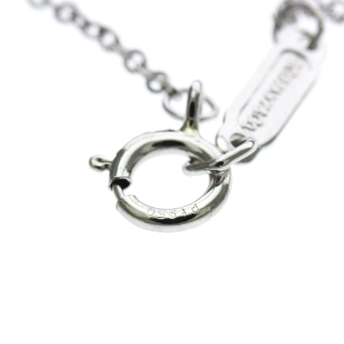 Tiffany & Co. Solitaire Pendant Platinum with Emerald Cut Diamond, Silver, Platinum, Necklace