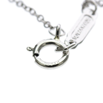 Tiffany & Co. Solitaire Pendant Platinum with Emerald Cut Diamond, Silver, Platinum, Necklace