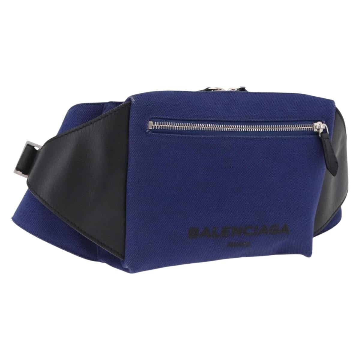 Balenciaga Navy Neo Lift Waist Canvas and Leather, Blue, Canvas, Handbag