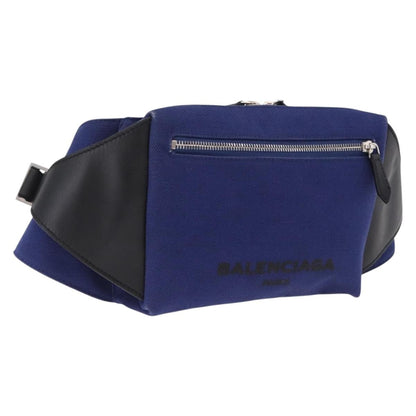 Balenciaga Navy Neo Lift Waist Canvas and Leather, Blue, Canvas, Handbag
