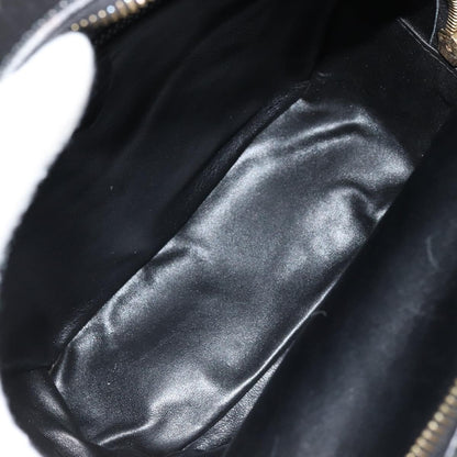 Celine Circle Logo Leather, Black, Leather, Shoulder Bag