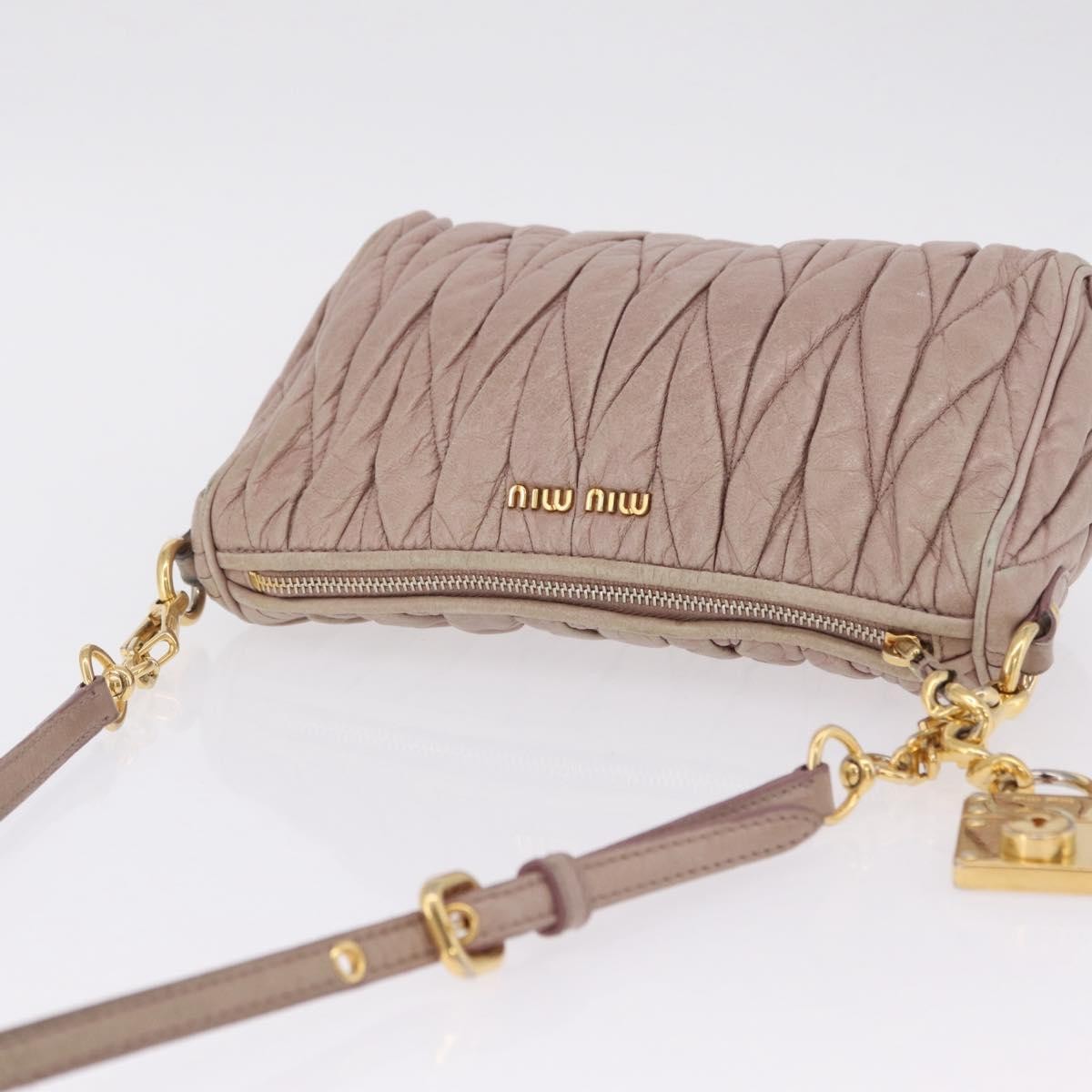 Miu Miu Shoulder Matelasse Leather, Pink, Leather, Shoulder Bag