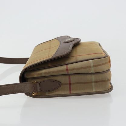 Burberry Nova Check Canvas and Leather, Brown, Canvas, Handbag