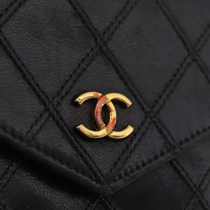 Chanel CC Compact Quilted Caviar, Black, Leather, Wallet