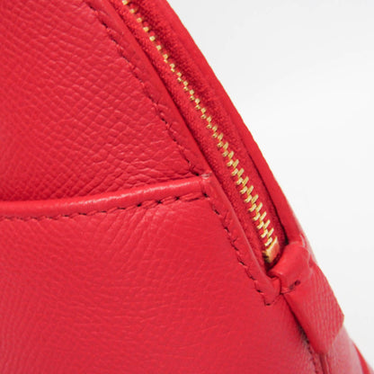 Balenciaga Logo Ville Leather, Red, Leather, Handbag