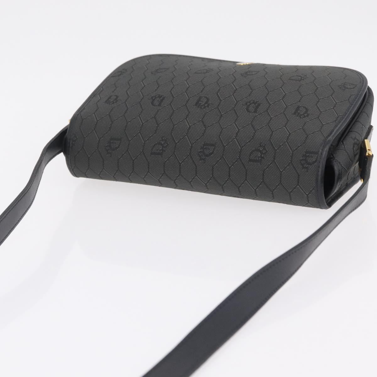 Christian Dior Vintage Honeycomb Canvas, Black, Canvas, Shoulder Bag
