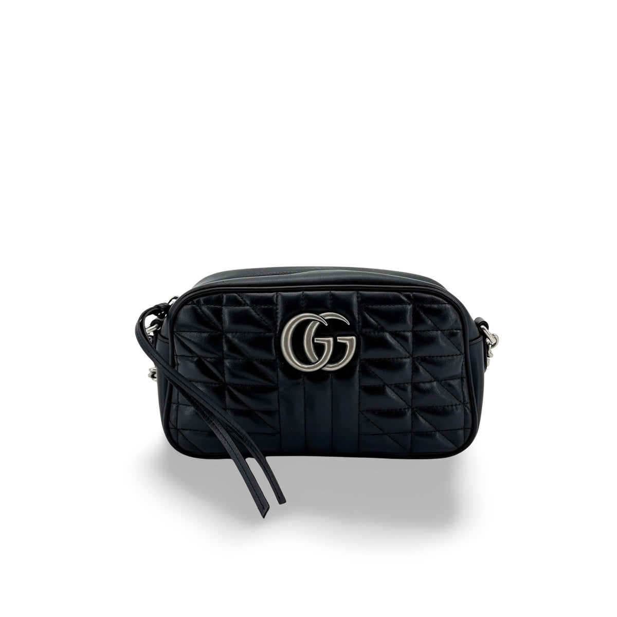 Gucci GG Marmont Wrist Matelasse Leather, Black, Leather, Clutch