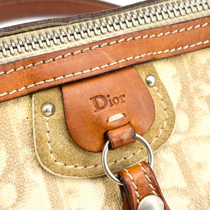 Christian Dior Vintage Trotter Romantique Boston Diorissimo Coated Canvas, Brown, Canvas, Handbag