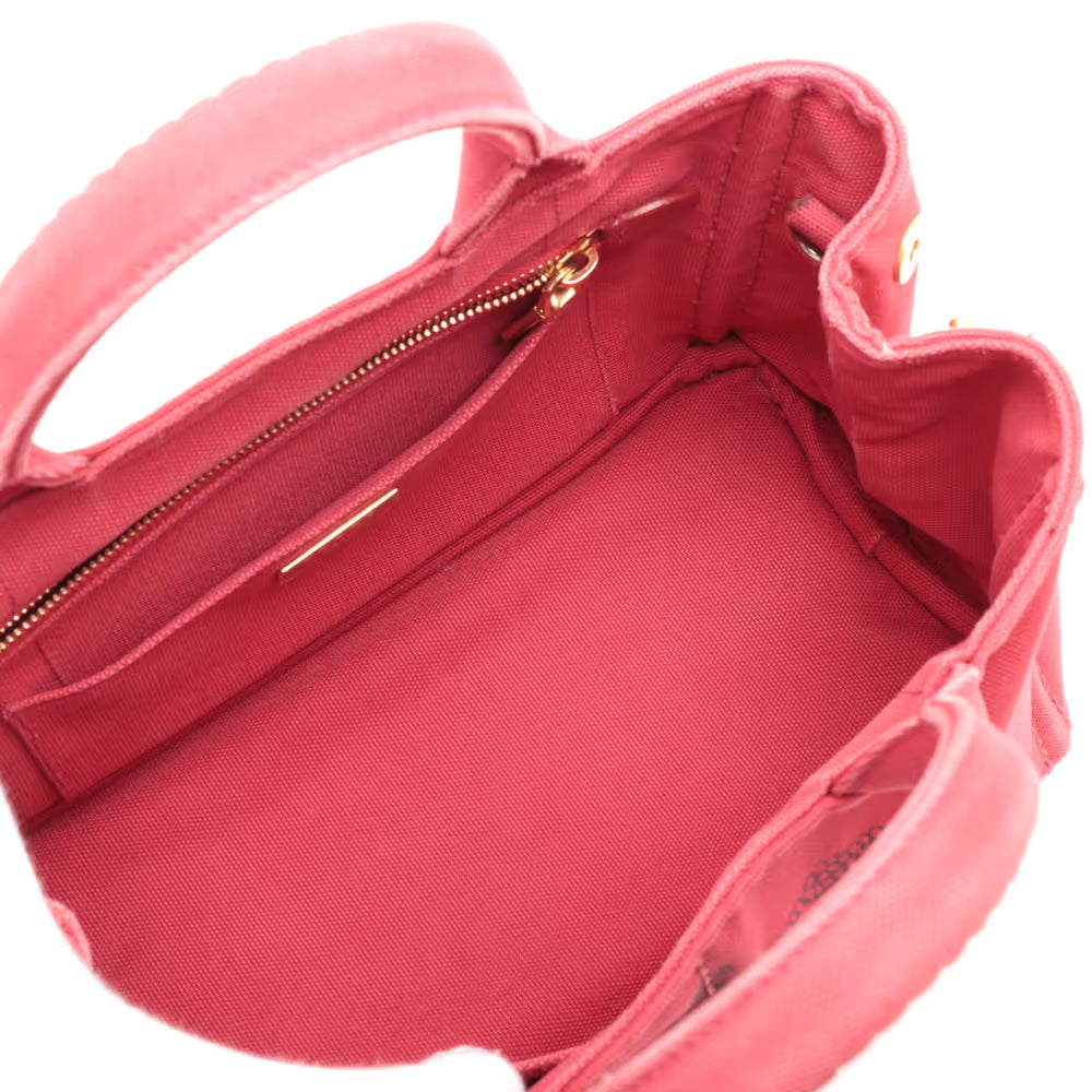 Prada Logo Strap Canapa Tote Jacquard, Red, Canvas, Tote Bag