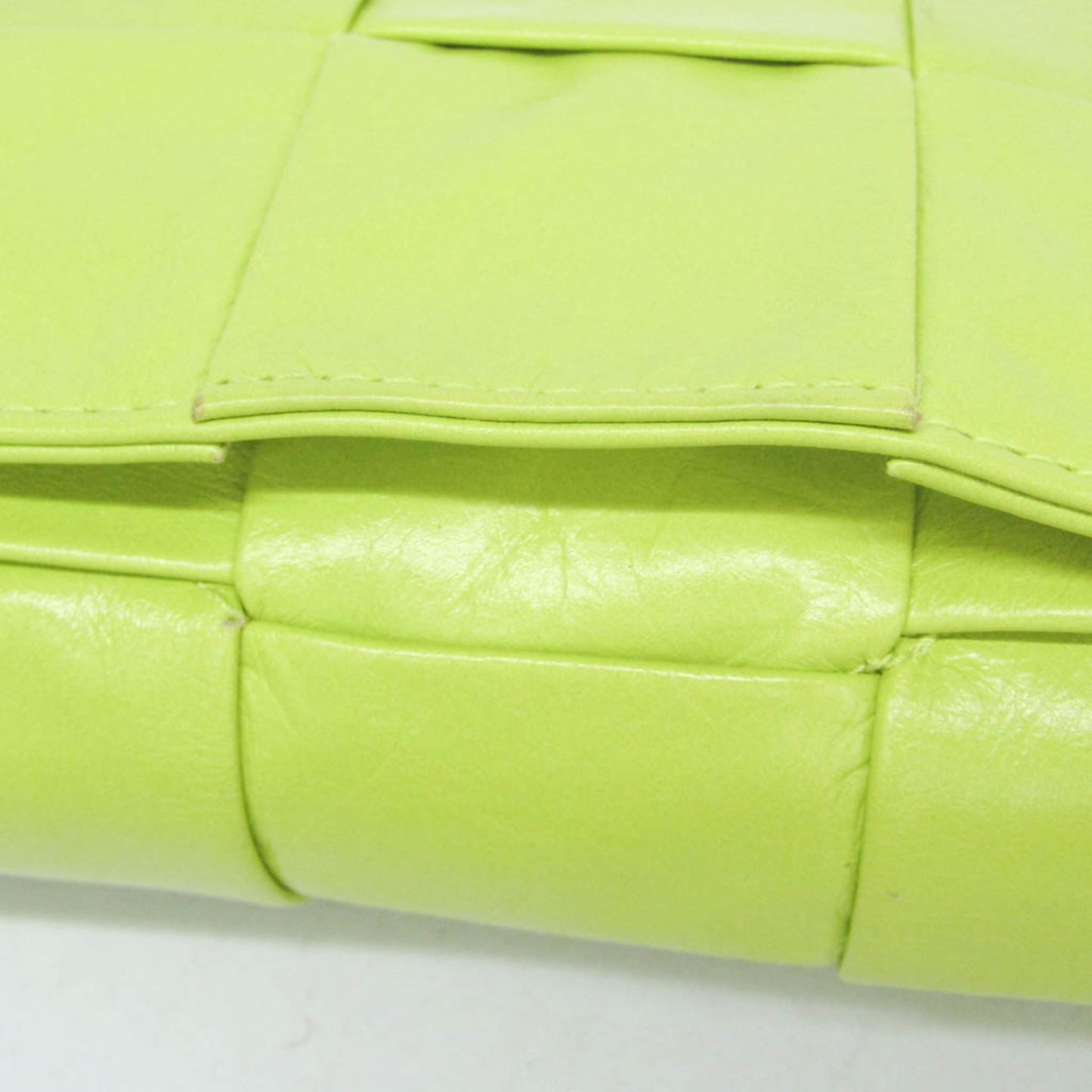 Bottega Veneta Cassette Leather, Green, Leather, Clutch