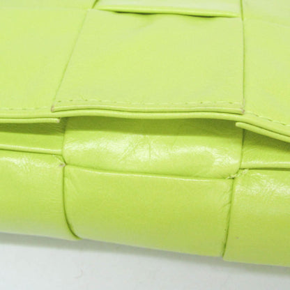 Bottega Veneta Cassette Leather, Green, Leather, Clutch