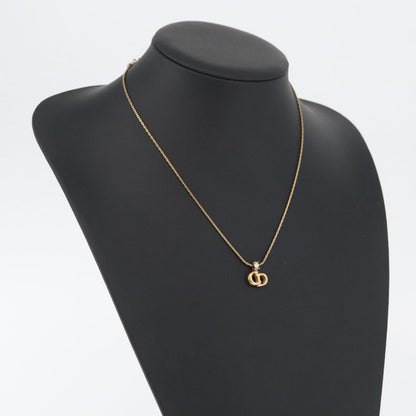Christian Dior CD Pendant Metal and Crystals, Gold, Metal, Necklace