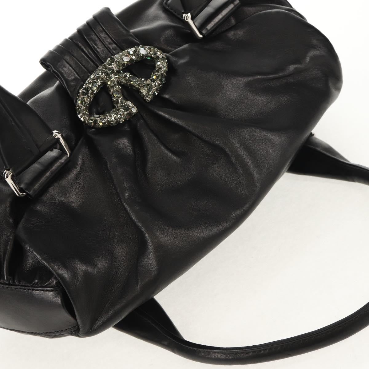 Valentino Garavani Histoire Tote Leather and Strass, Black, Leather, Shoulder Bag