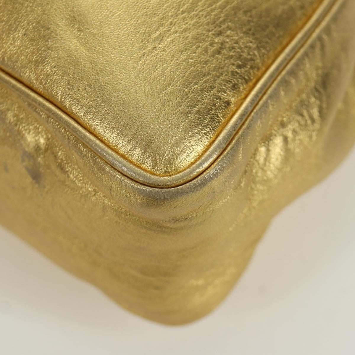 Bottega Veneta Backpack Leather with Intrecciato, Gold, Leather, Backpack