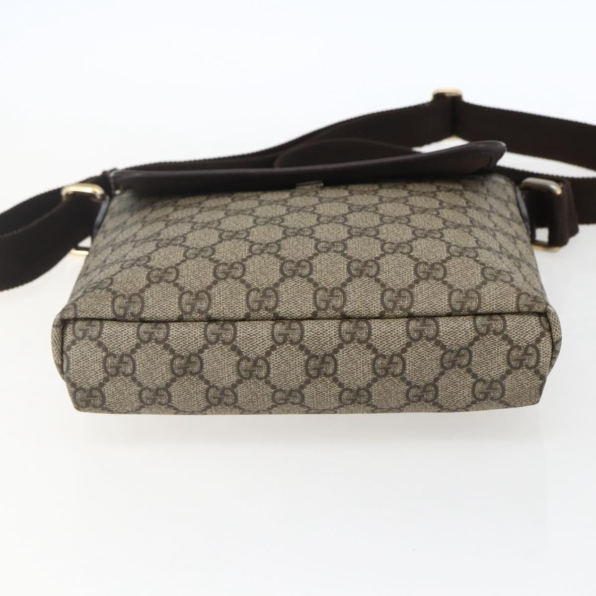 Gucci Flap Messenger GG Coated Canvas, Beige, Canvas, Shoulder Bag