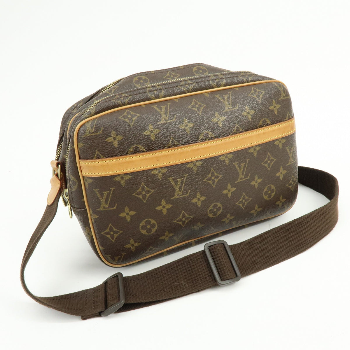 Louis Vuitton Reporter Monogram Canvas, Brown, Canvas, Shoulder Bag