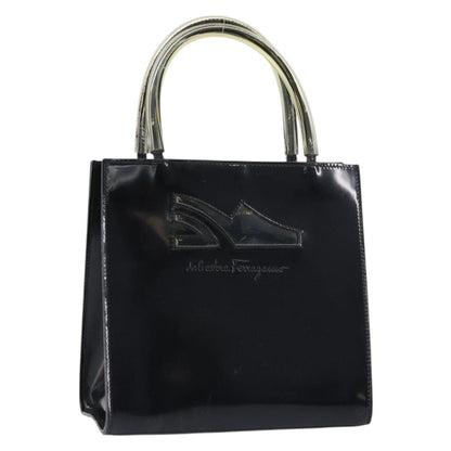 Salvatore Ferragamo Vintage Patent Leather, Black, Patent Leather, Handbag