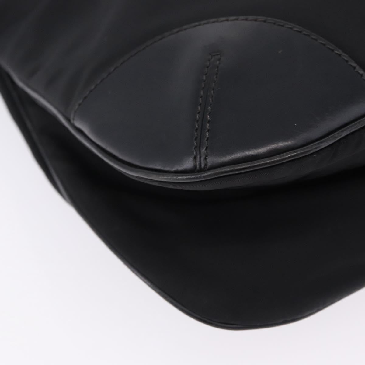 Prada Zip Messenger Tessuto with Leather, Black, Nylon, Handbag