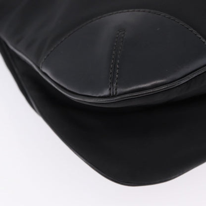 Prada Zip Messenger Tessuto with Leather, Black, Nylon, Handbag