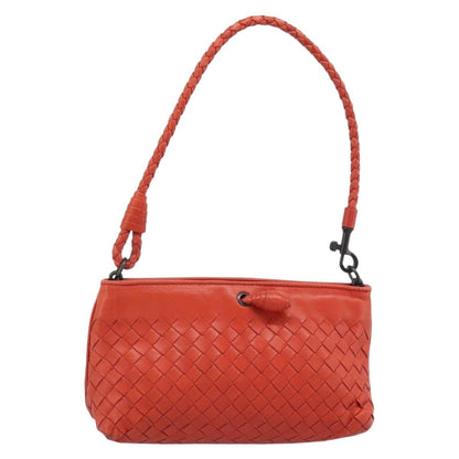 Bottega Veneta Zip Clutch Leather with Intrecciato Snakeskin Detail, Red, Leather, Clutch