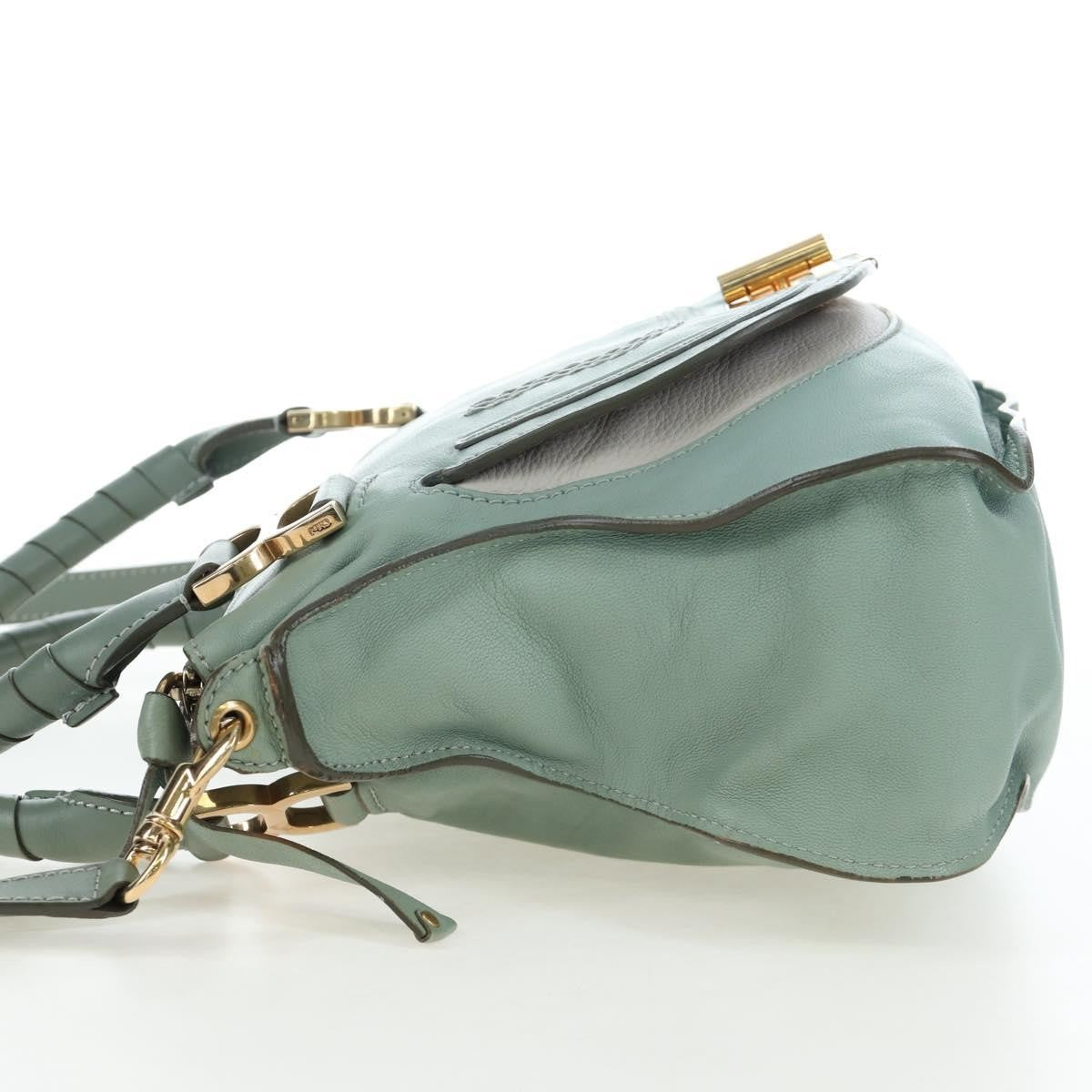 Chloe Marcie Top Handle Leather, Green, Leather, Handbag