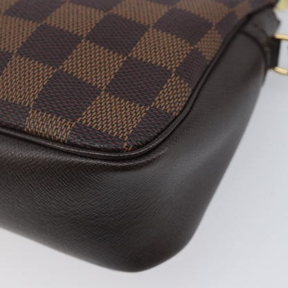 Louis Vuitton Trousse Make Up Damier, Brown, Canvas, Clutch