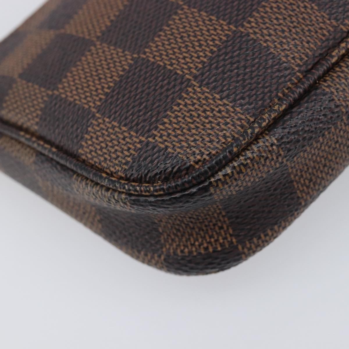 Louis Vuitton Pochette Accessoires Damier Ebene, Brown, Canvas, Clutch