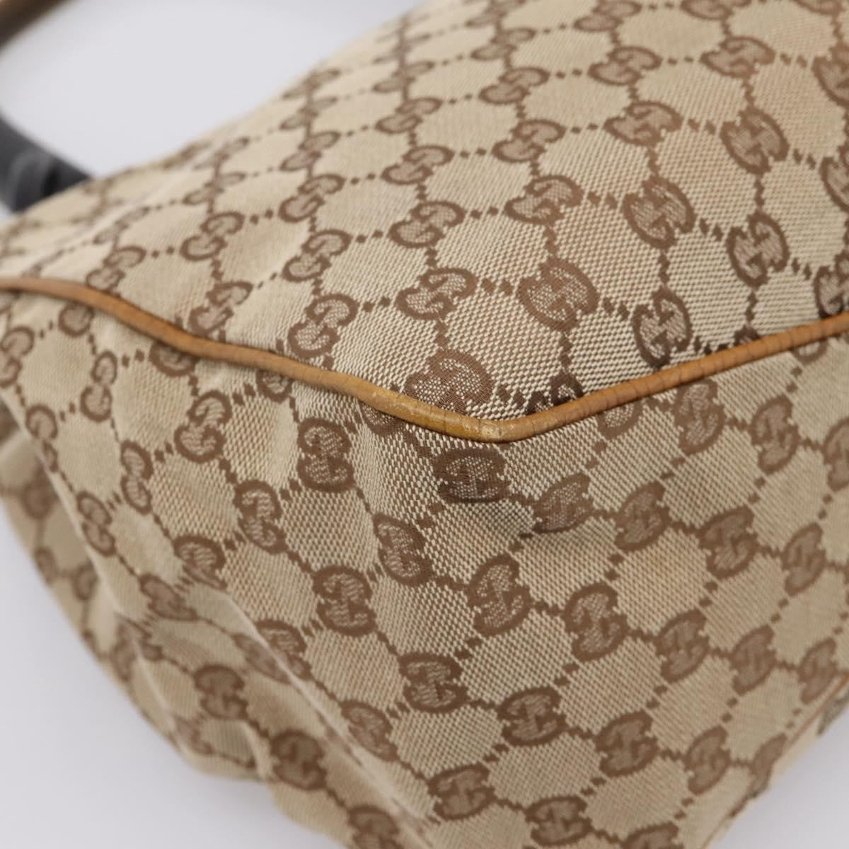 Gucci Vintage Bamboo Handle GG Canvas, Beige, Canvas, Tote Bag