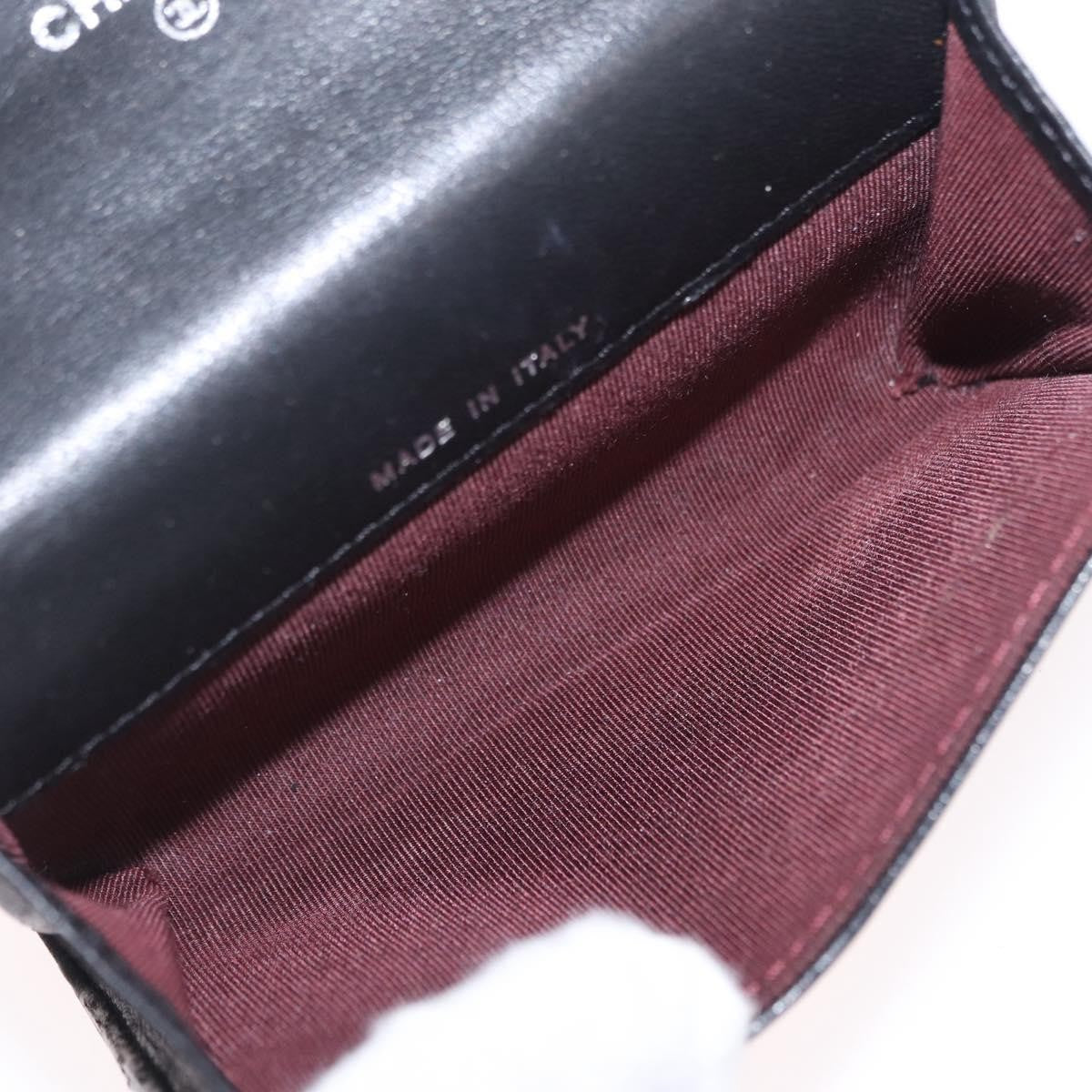 Chanel CC Flap Card Case Quilted Lambskin, Black, Leather, Card Holder