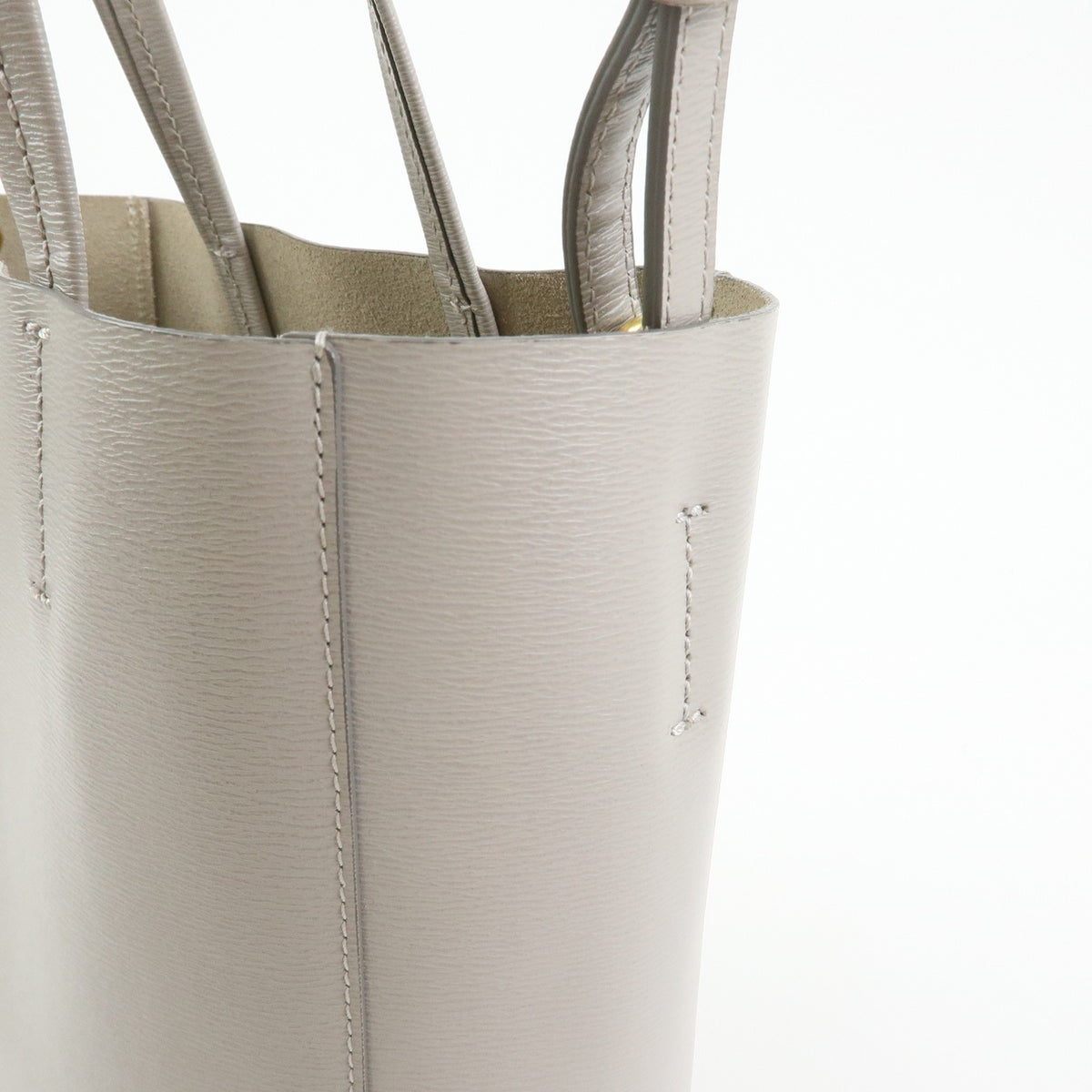 Celine Vertical Cabas Leather, Beige, Leather, Tote Bag