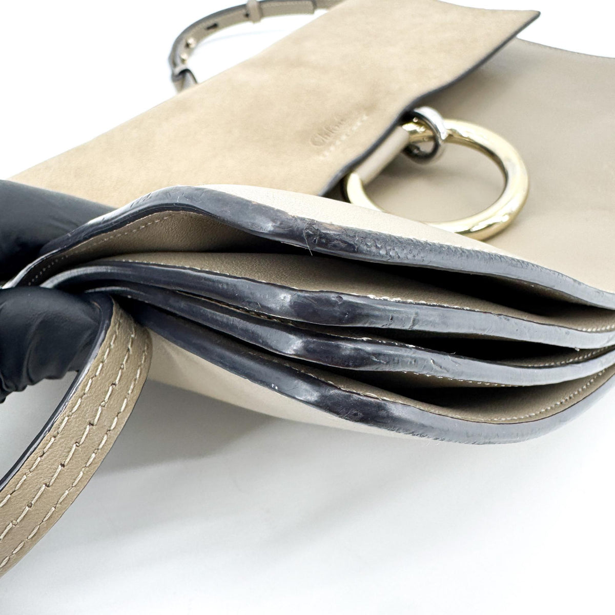 Chloe Faye Leather and Suede, Brown, Suede, Shoulder Bag