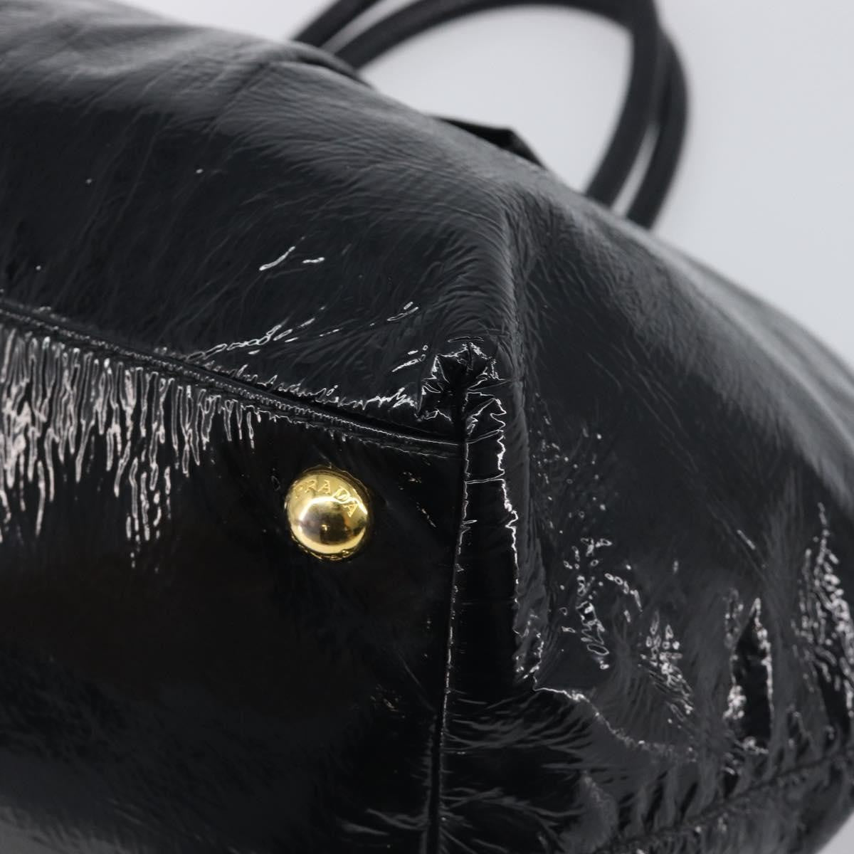 Prada Bow Top handle Patent leather, Black, Patent Leather, Handbag