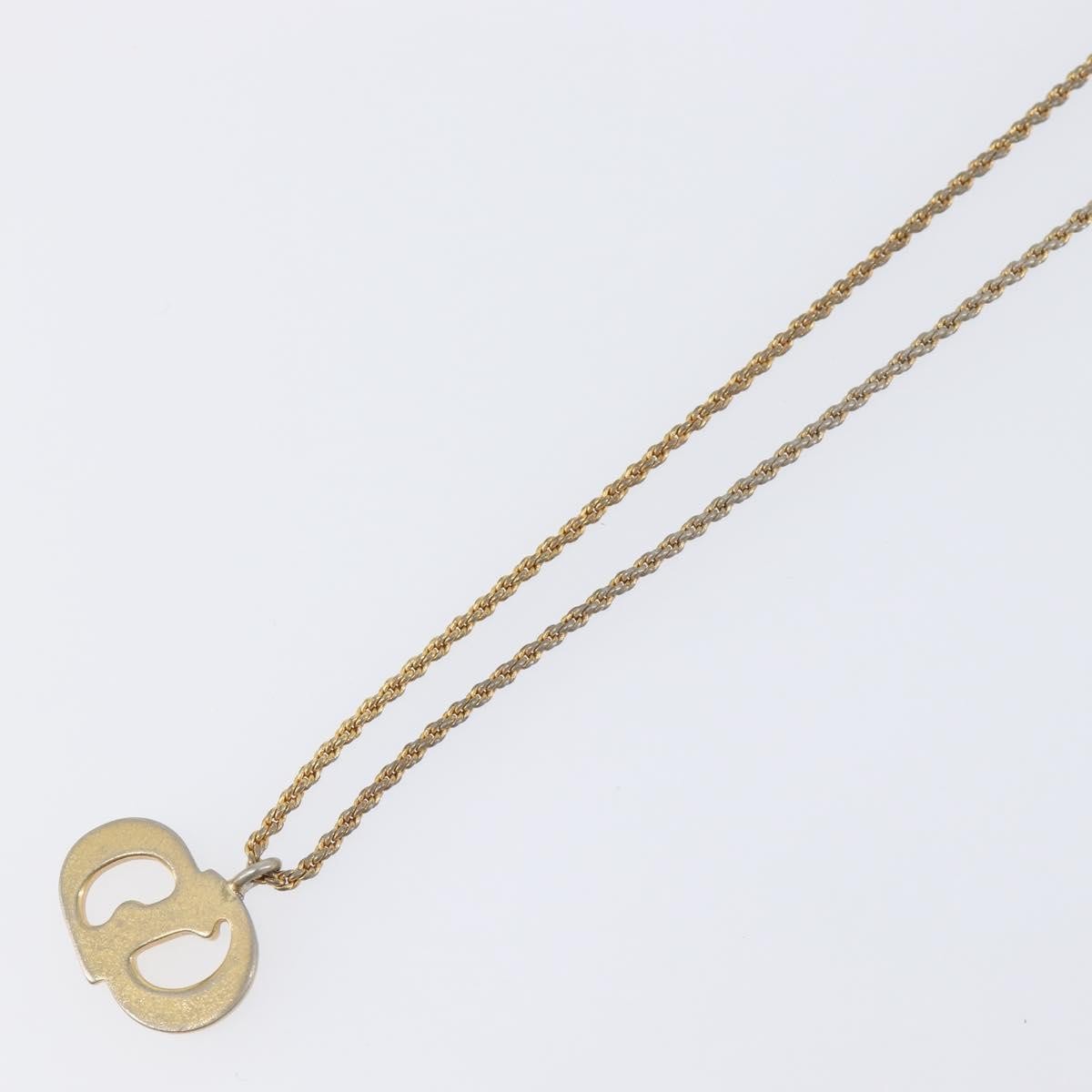 Christian Dior Vintage CD Pendant Metal, Gold, Metal, Necklace