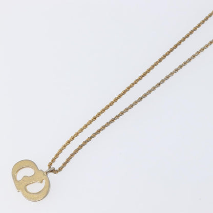 Christian Dior Vintage CD Pendant Metal, Gold, Metal, Necklace