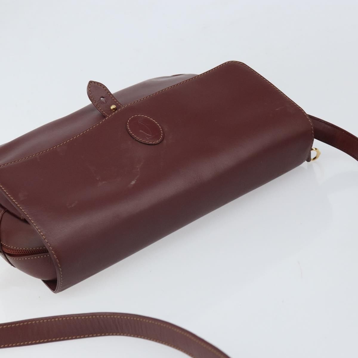 Cartier Must de cartier Leather, Burgundy, Leather, Shoulder Bag